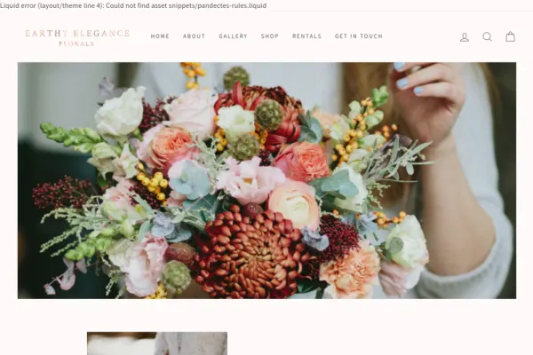 Earthy Elegance Florals — website preview
