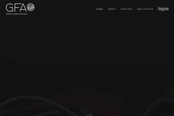 Great Family Artists — website preview