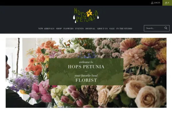 Hops Petunia Floral — website preview