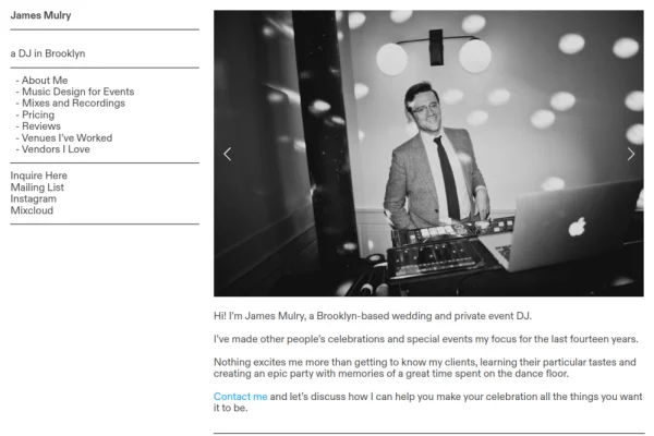 James Mulry — website preview