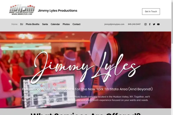 Jimmy Lyles Productions — website preview