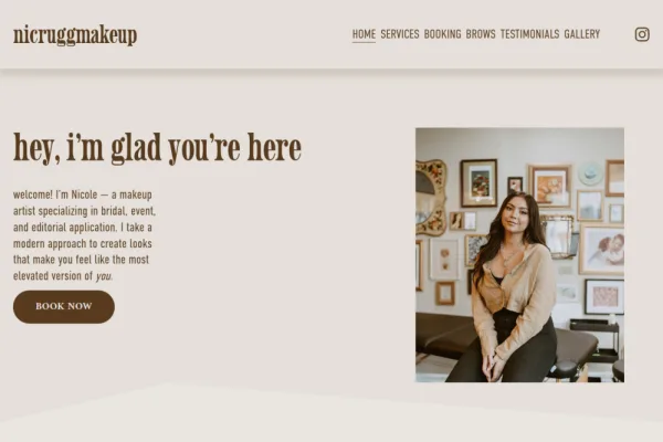 Nic Rugg Makeup — website preview