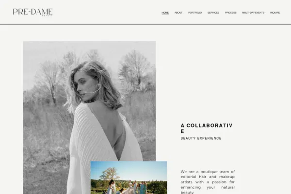 Pre-Dame Beauty — website preview