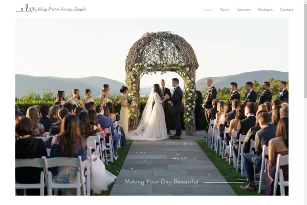 Wedding Pastor Jeremy Ziegler — website preview