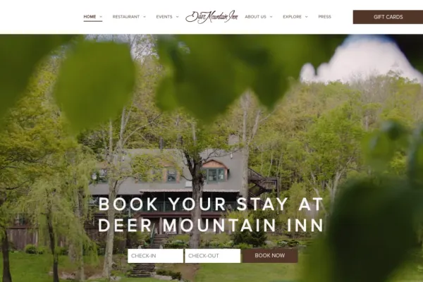 Deer Mountain Inn — website preview