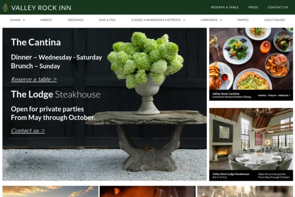 Valley Rock Inn & Mountain Club — website preview