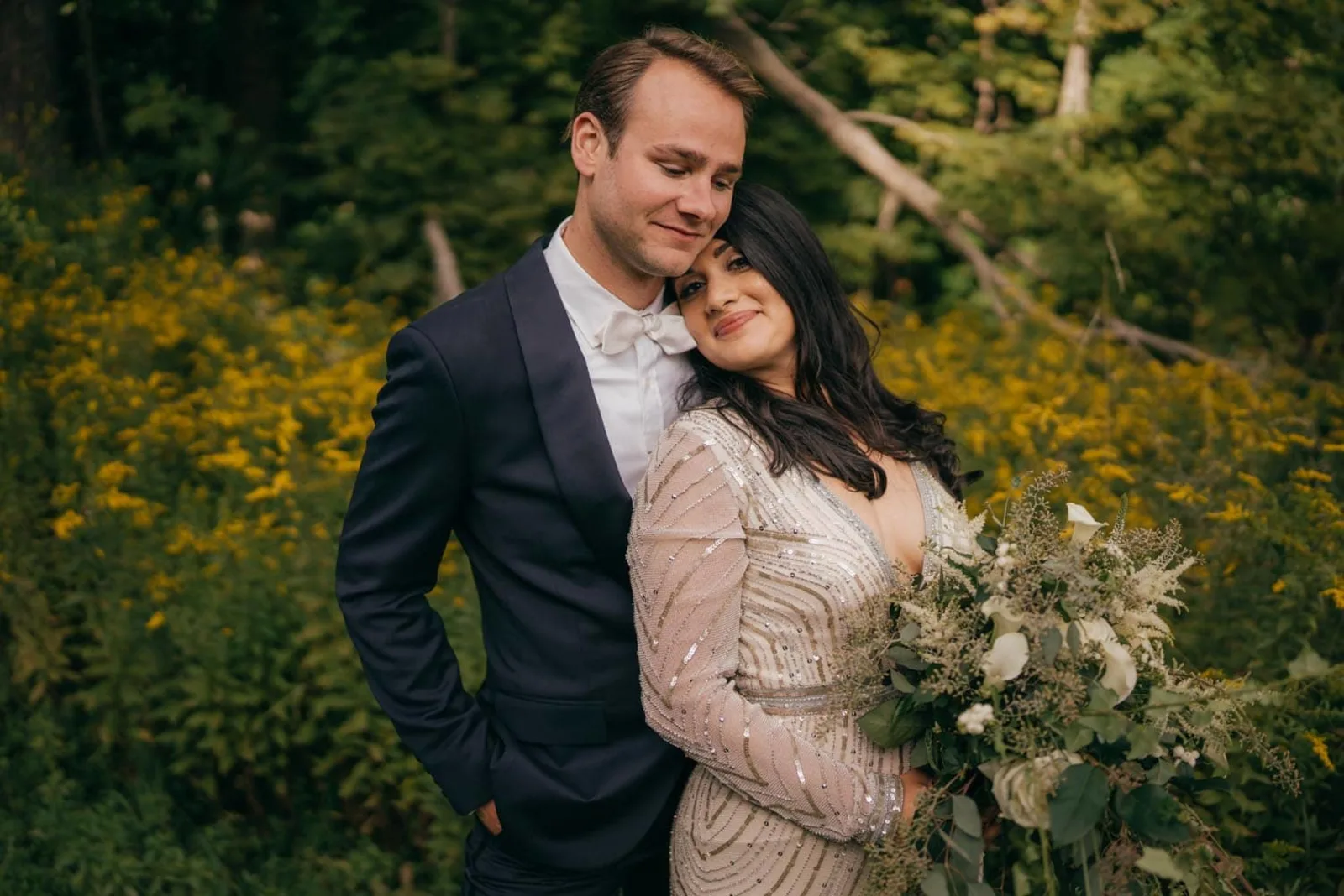 Couple portrait at a Windham Mountain Hudson Valley wedding