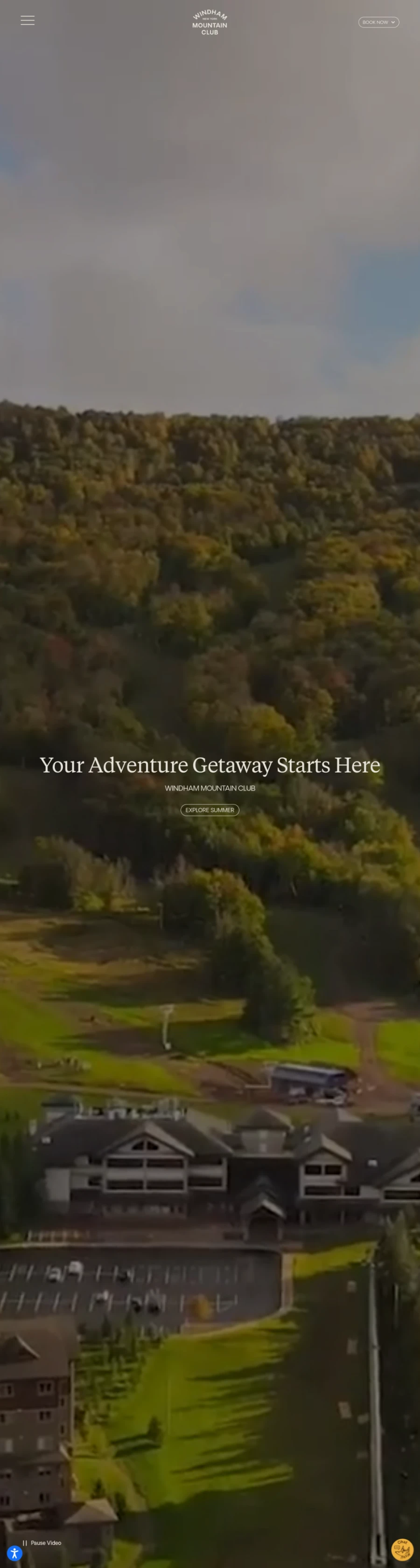 Full homepage screenshot of the Windham Mountain website